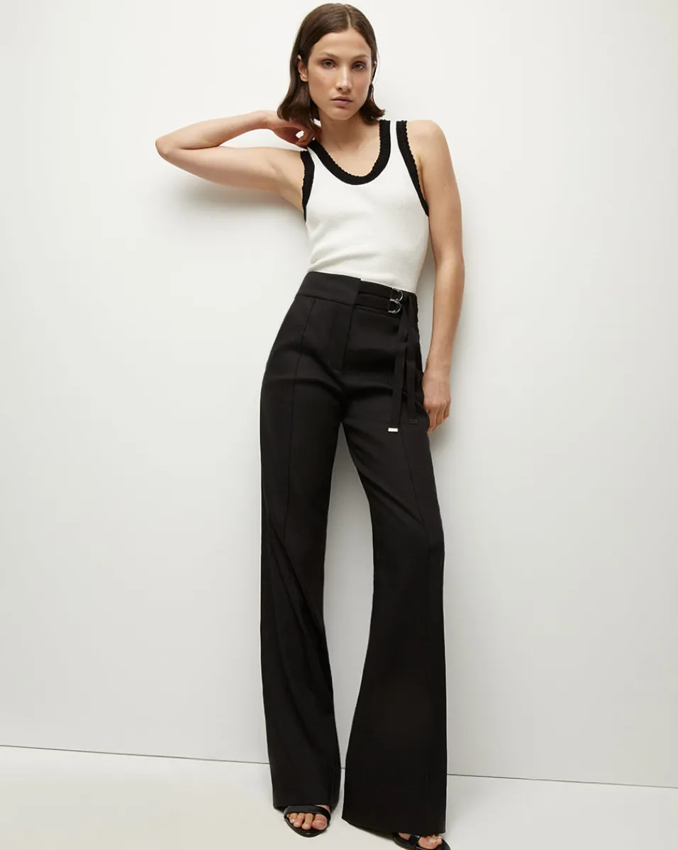 Cruz Stretch-Linen Pants in>Veronica Beard Discount