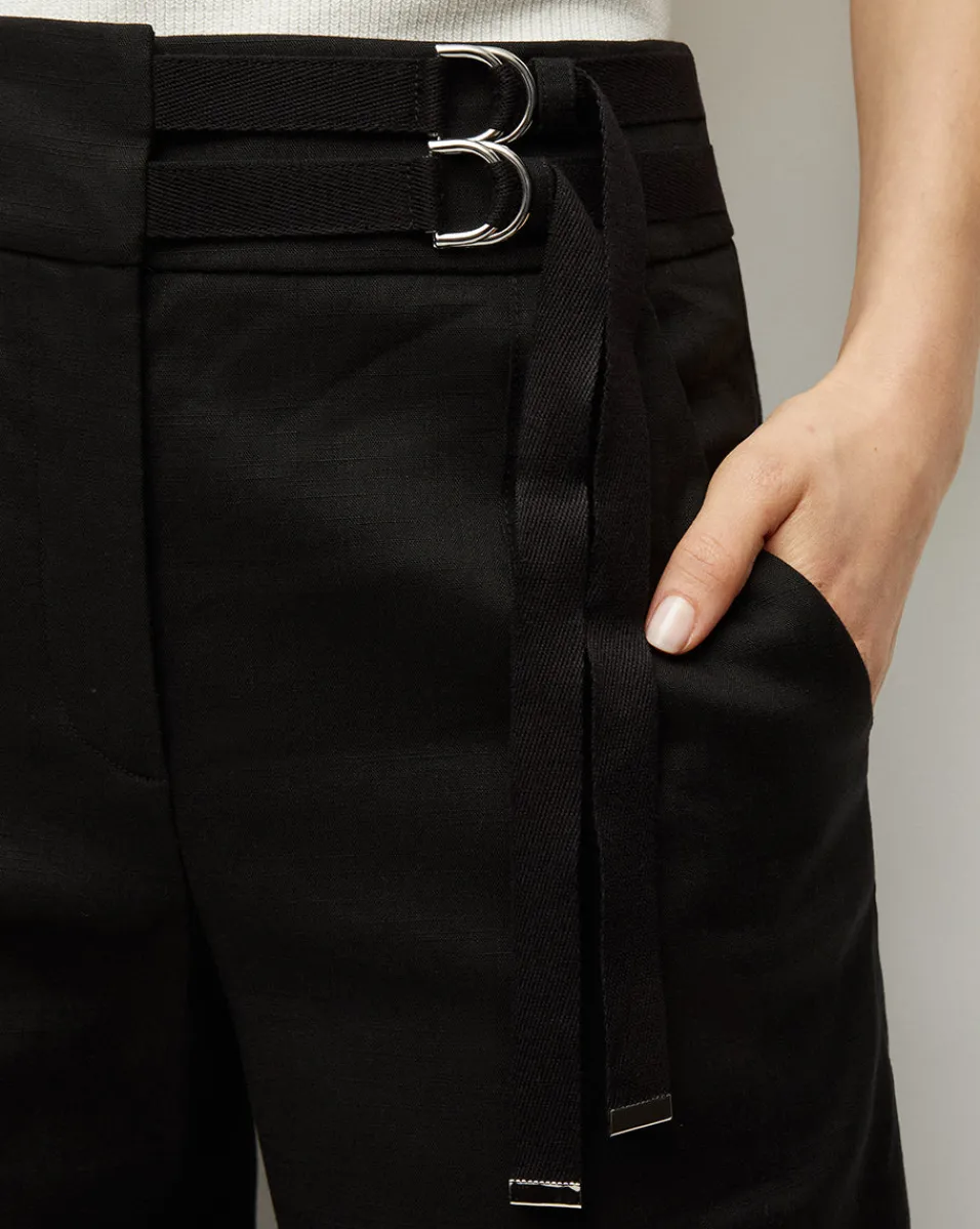 Cruz Stretch-Linen Pants in>Veronica Beard Discount