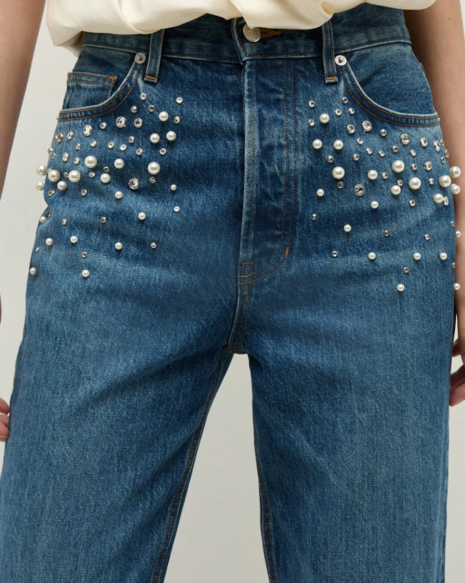 Daniela Straight Leg Jean in x Poppy Delevingne>Veronica Beard Discount