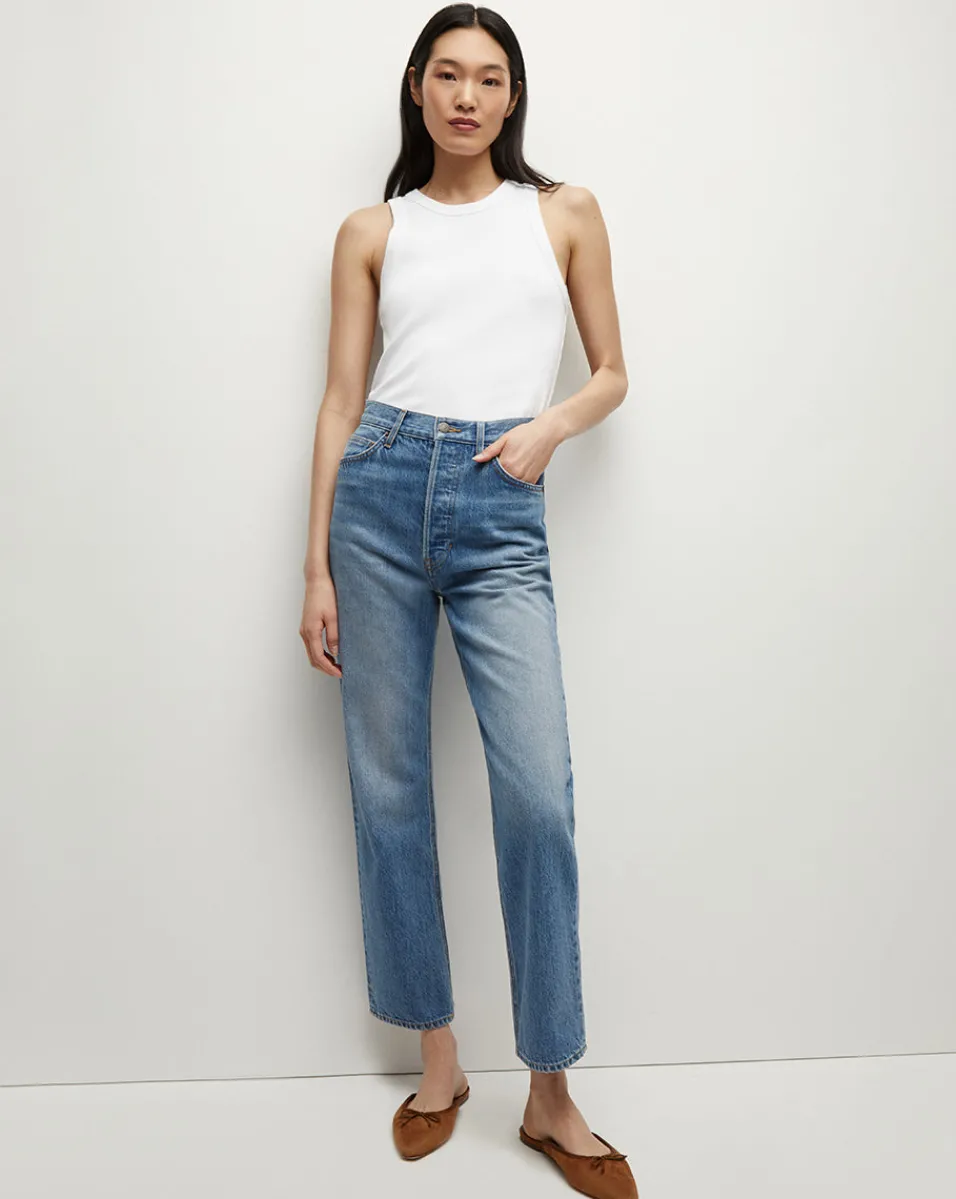 Daniela Straight-Leg Jean in Lakeshore Blush>Veronica Beard