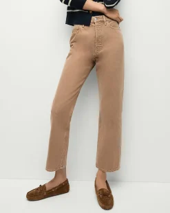 Daniela Straight-Leg Jeans in Tan Sierra>Veronica Beard Best