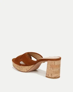 Dory Brown Block Cork-Heel Sandal><noscript><img width=