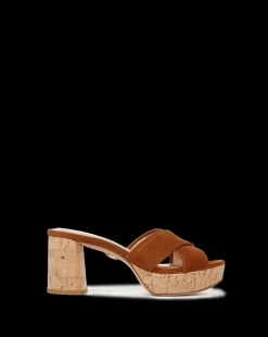 Dory Brown Block Cork-Heel Sandal><noscript><img width=