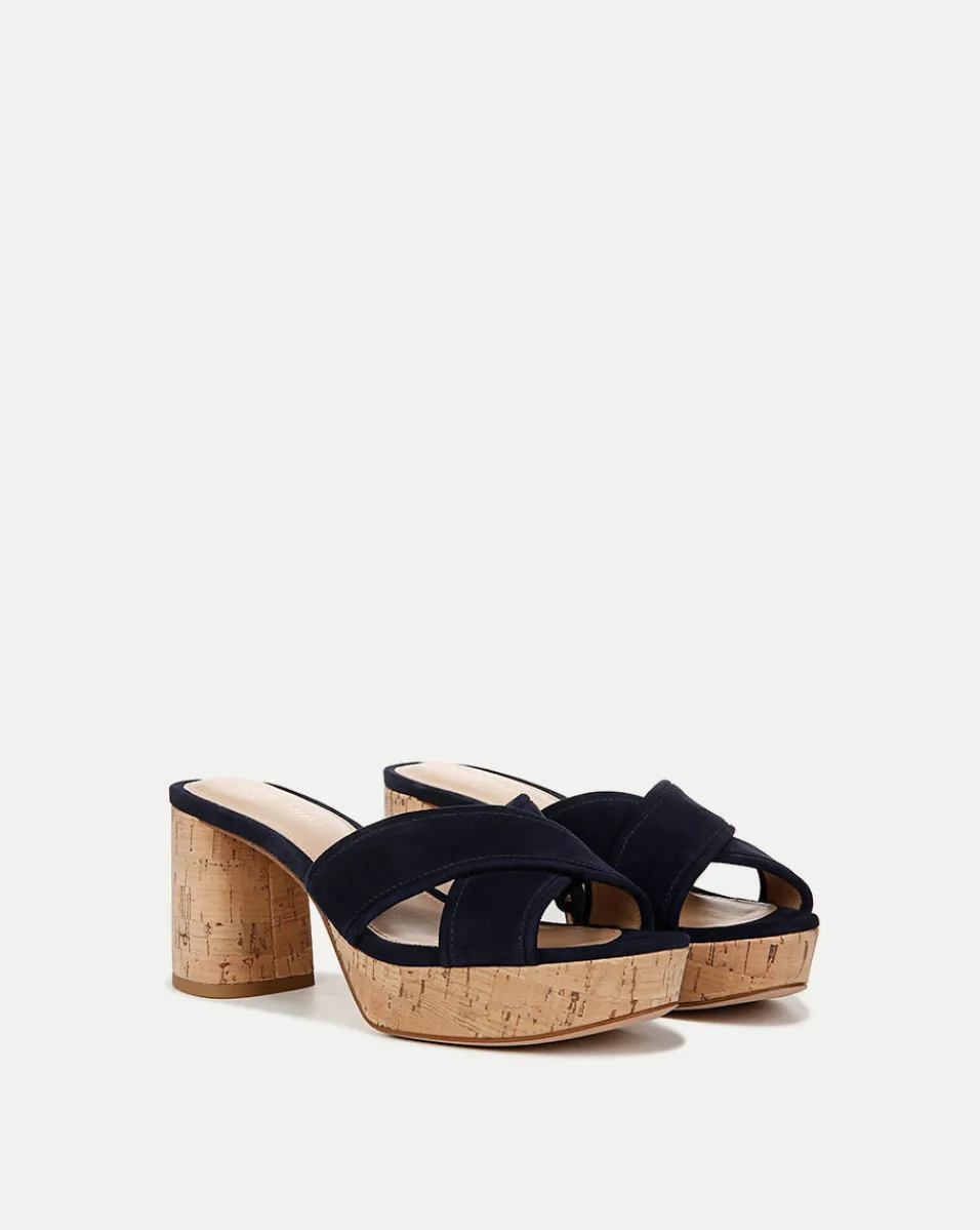 Dory Blue Block-Heel Sandal>Veronica Beard Outlet