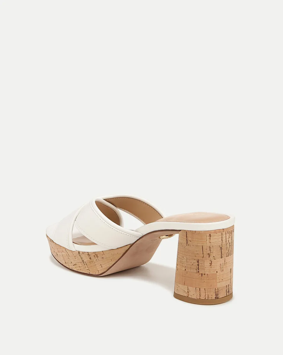 Dory White Cork Block-Heel Sandal>Veronica Beard Sale