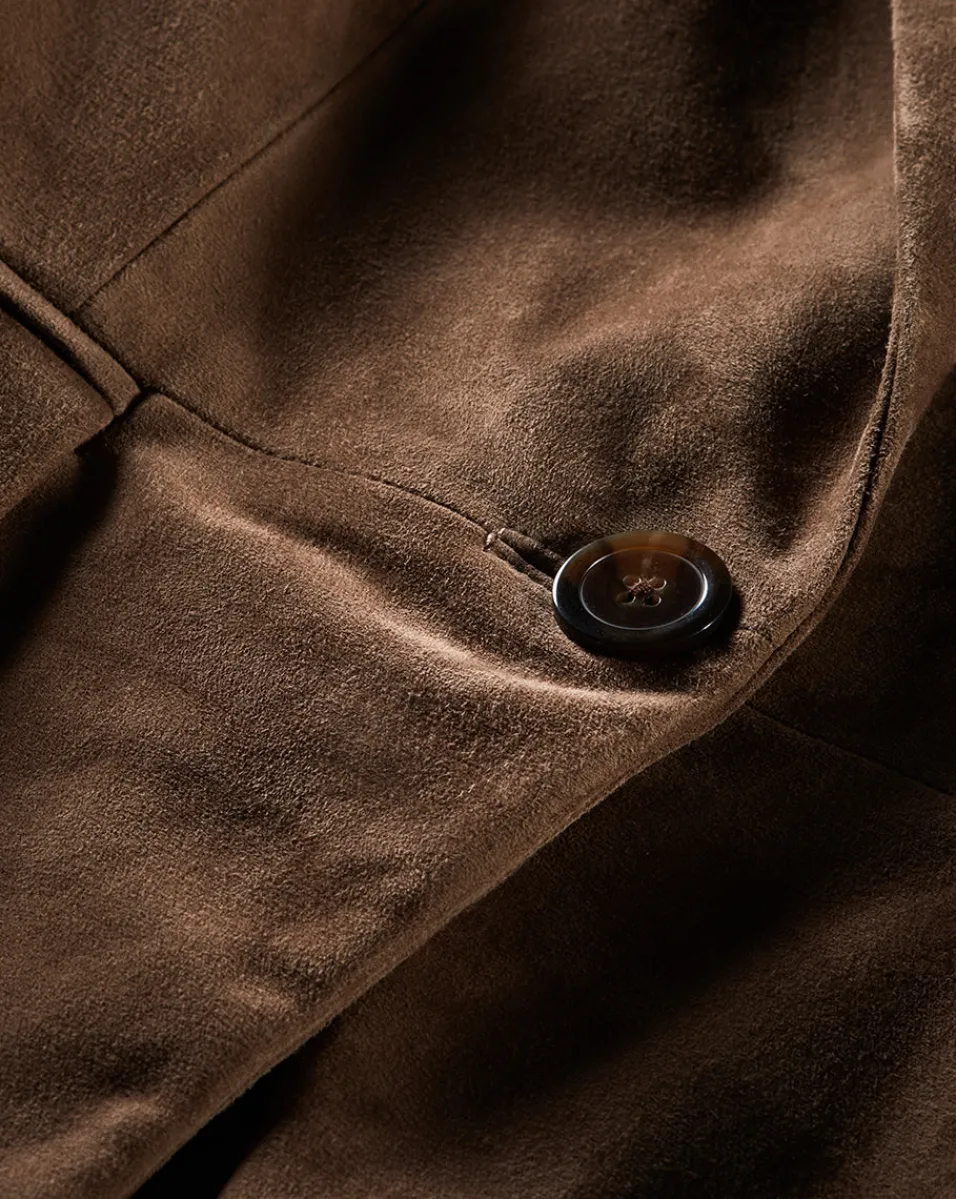 Duane Suede Dickey Jacket in Brown>Veronica Beard New