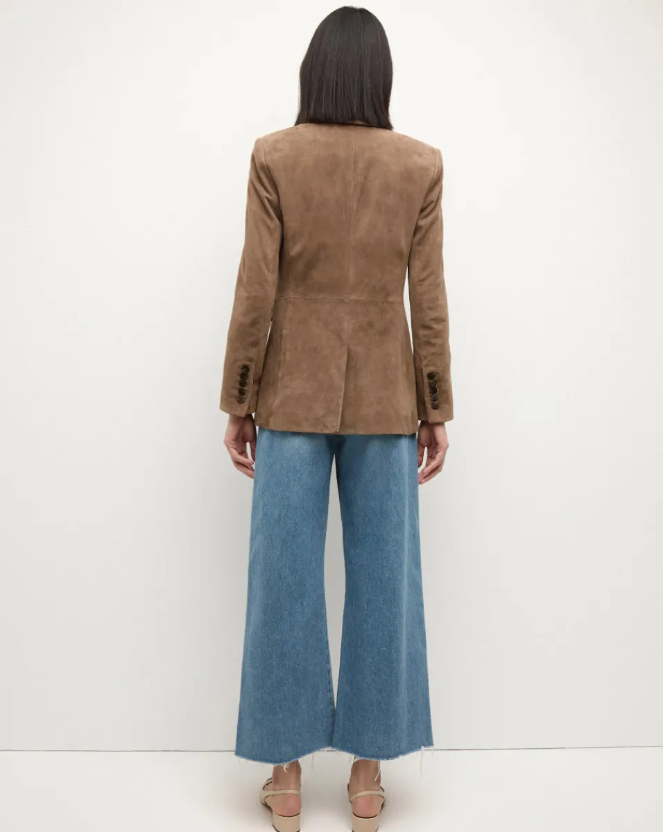 Duane Suede Dickey Jacket in Brown>Veronica Beard New