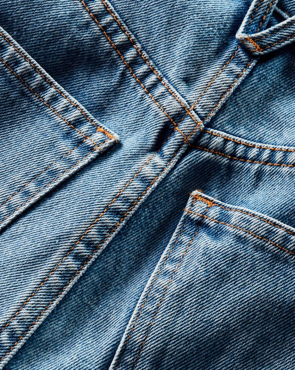 Dylan Cuffed Straight-Leg Jean in Silverwood Blue>Veronica Beard Best