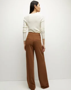 Edia Matte Crepe Pant in Deep Ochre><noscript><img width=