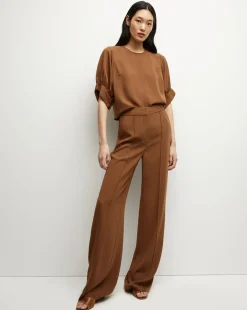 Edia Matte Crepe Pant in Deep Ochre><noscript><img width=
