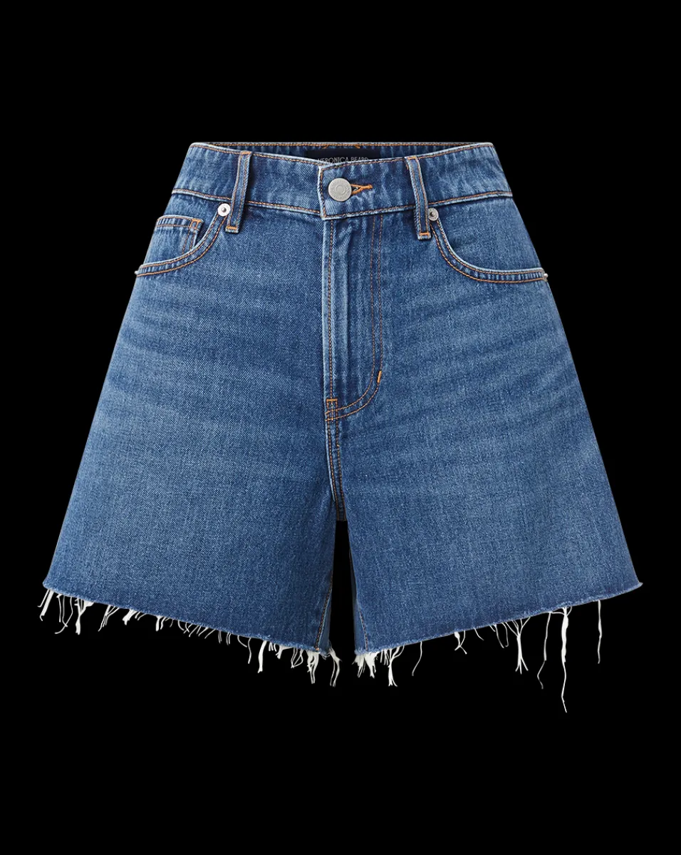 Ellis Denim Short in Stoned Bright Blue>Veronica Beard Online