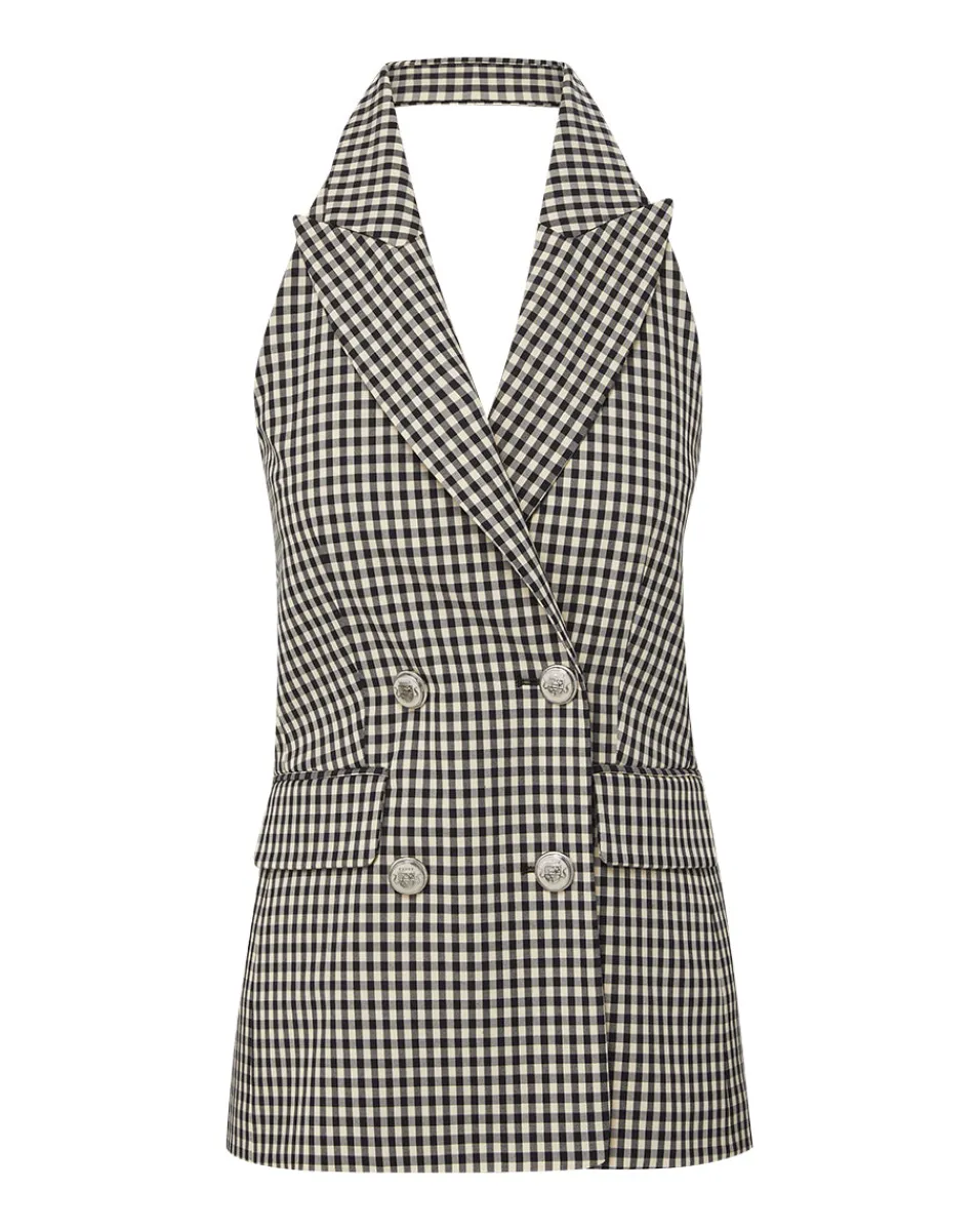 Enfield Gingham Halter Vest>Veronica Beard Hot