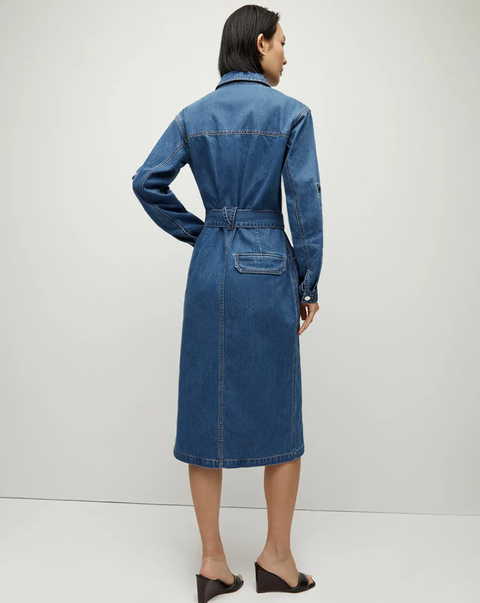 Evelyn Chambray Dress in>Veronica Beard Outlet