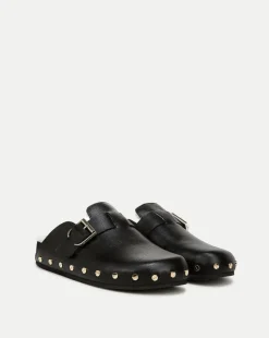 Fern Shearling Clog in Leather>Veronica Beard