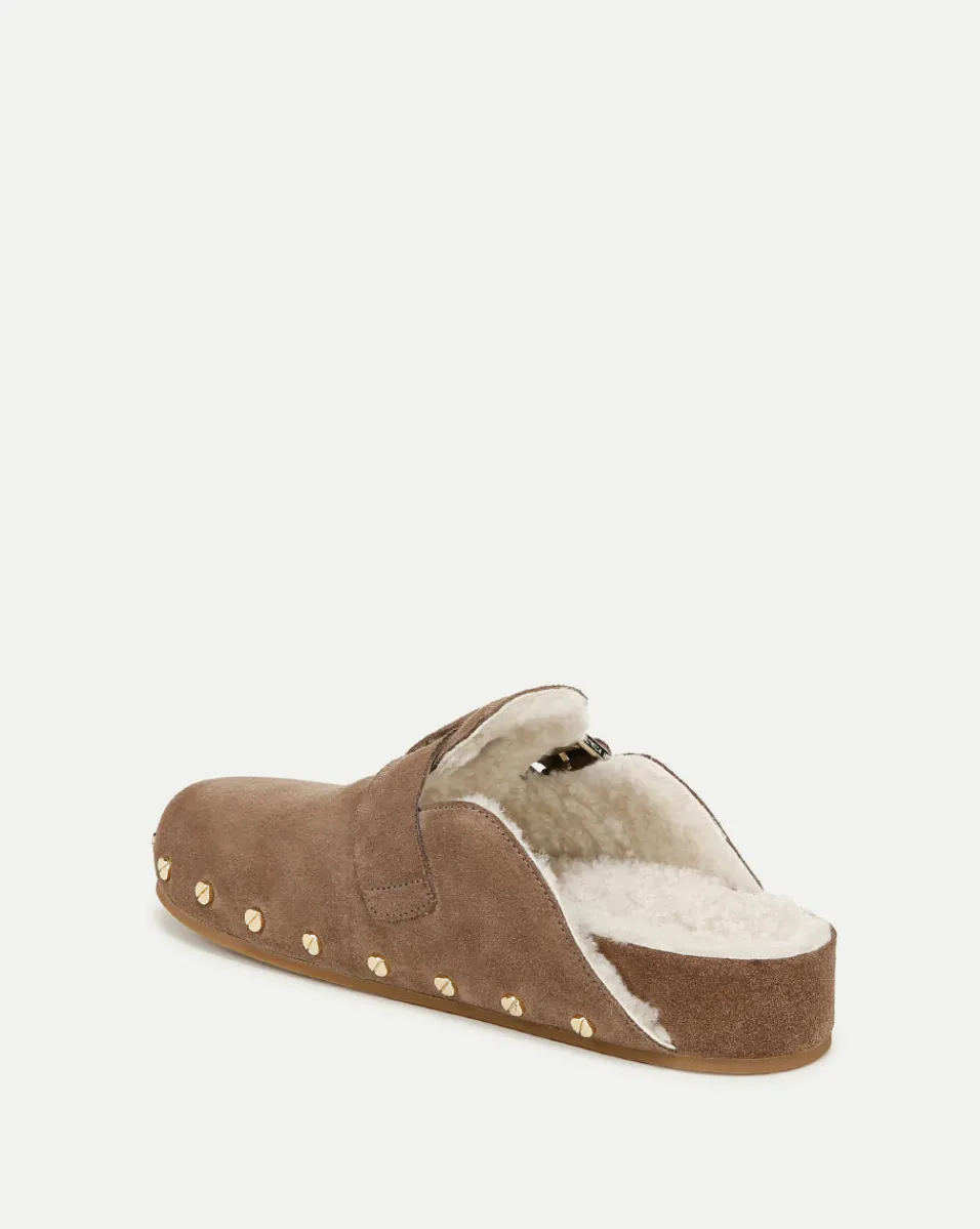 Fern Shearling Clog in Suede>Veronica Beard Hot