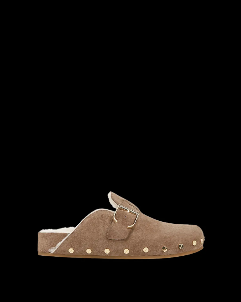 Fern Shearling Clog in Suede>Veronica Beard Hot