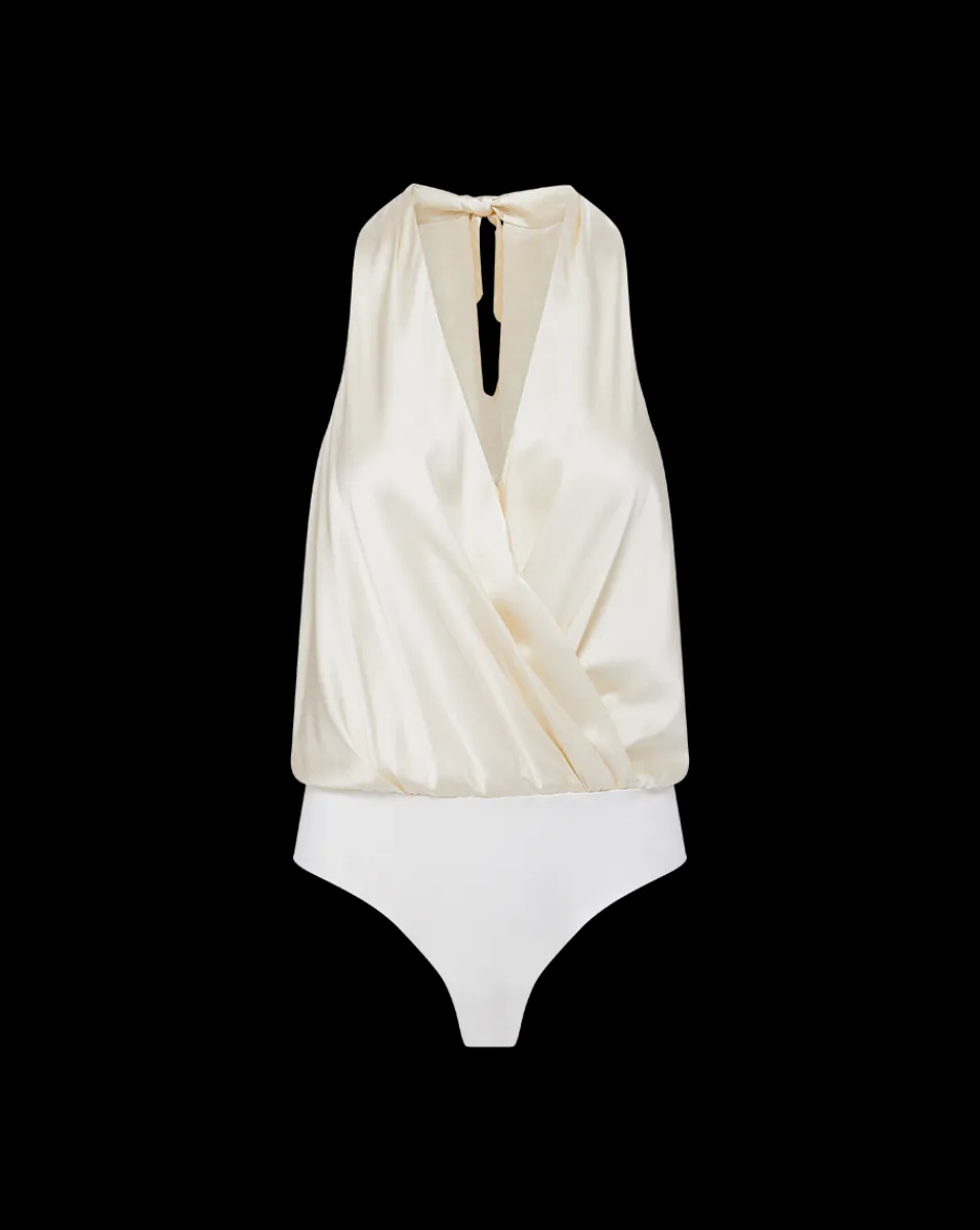 Fernanda Silk Bodysuit in x Poppy Delevingne>Veronica Beard Sale