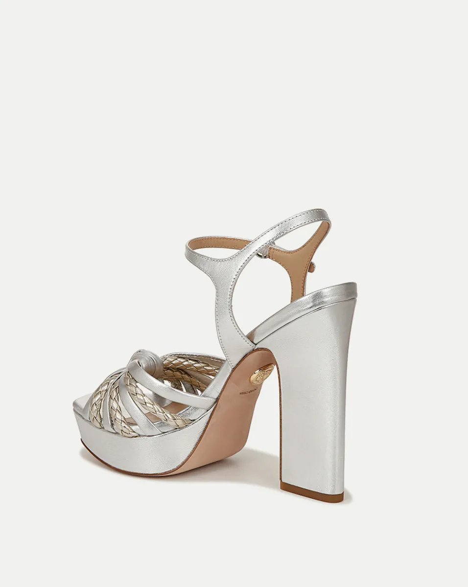 Flavia Silver Platform Sandal Heel>Veronica Beard Discount
