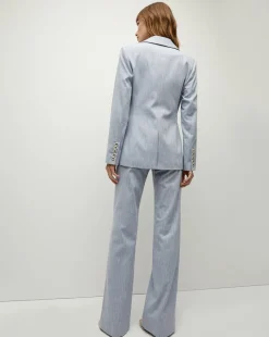 Gaya Metallic Pinstripe Dickey Jacket in Blue Oasis><noscript><img width=