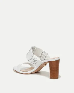 Georgie White Woven Leather Heeled Sandal><noscript><img width=