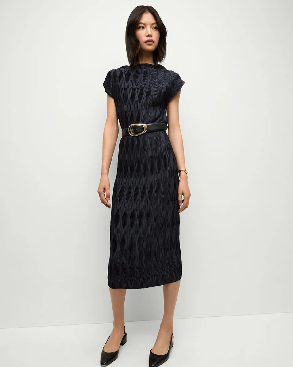 Gramercy Pleated Dress in>Veronica Beard Clearance