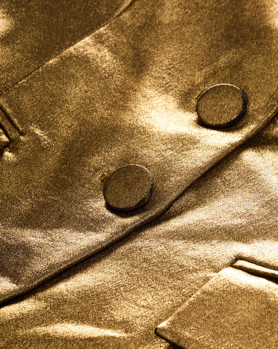 Izara Dickey Jacket in Vintage Gold x Poppy Delevingne>Veronica Beard Sale