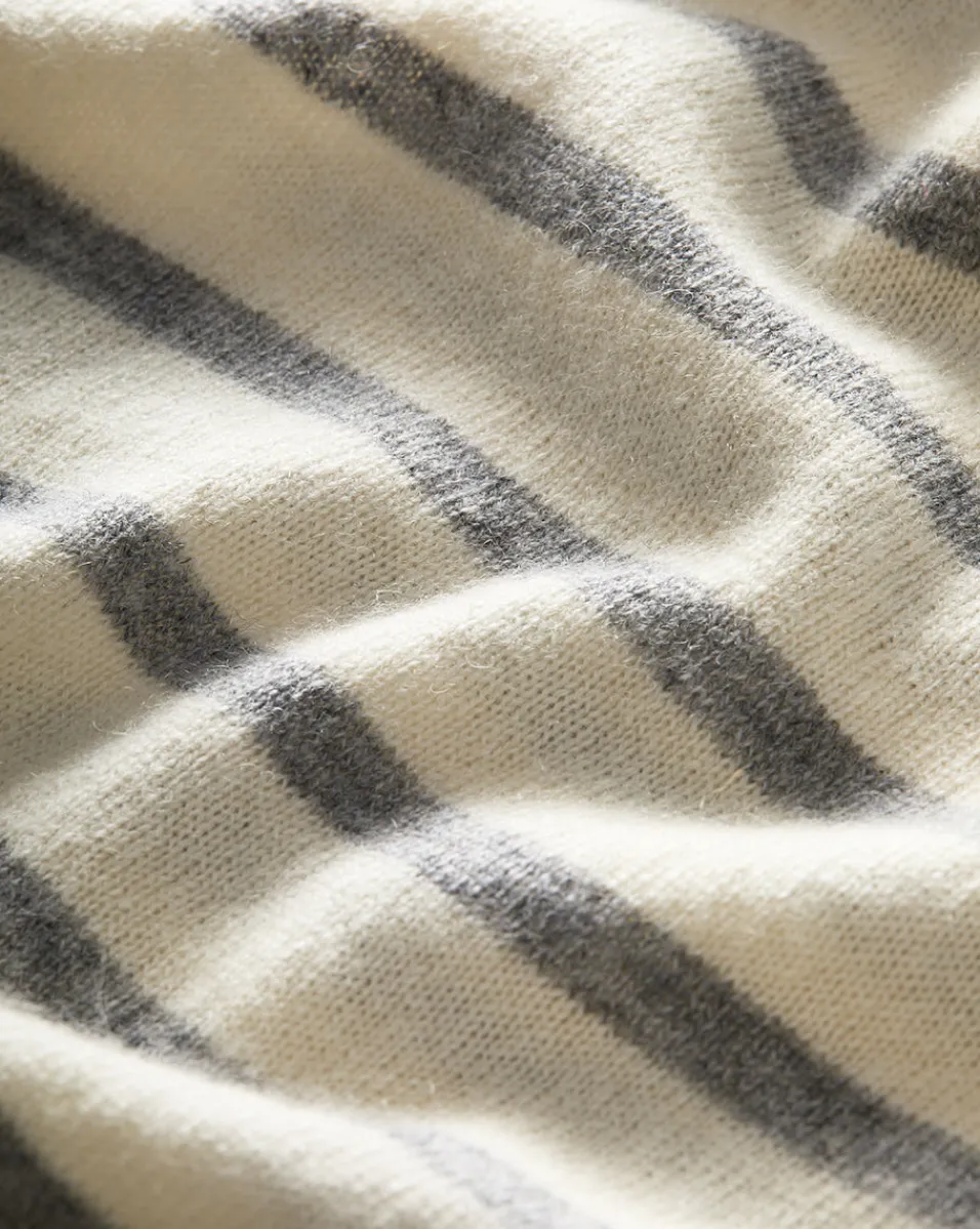 Jerrel Striped Cashmere Tank in Ivory/Heather Grey>Veronica Beard Outlet