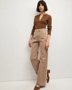 Jocelyn Henley Shirt in Brown>Veronica Beard Sale
