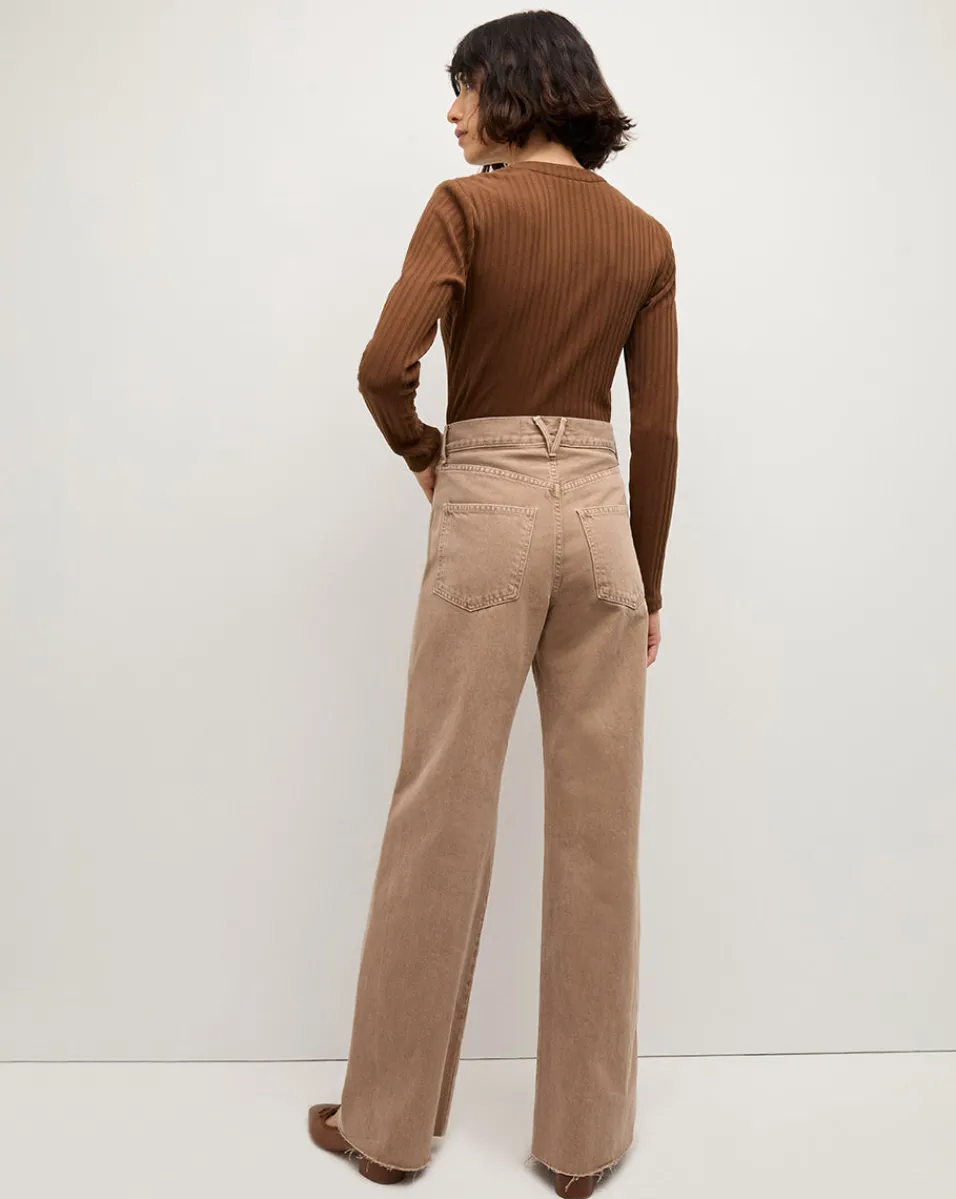 Jocelyn Henley Shirt in Brown>Veronica Beard Sale
