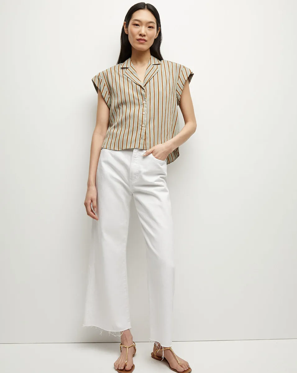 Kasa Pinstripe Button-Down Top>Veronica Beard New