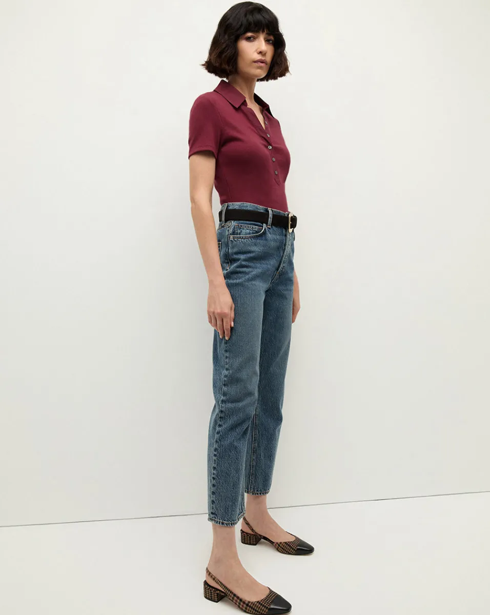Kearney Button-Down Tee in>Veronica Beard Hot