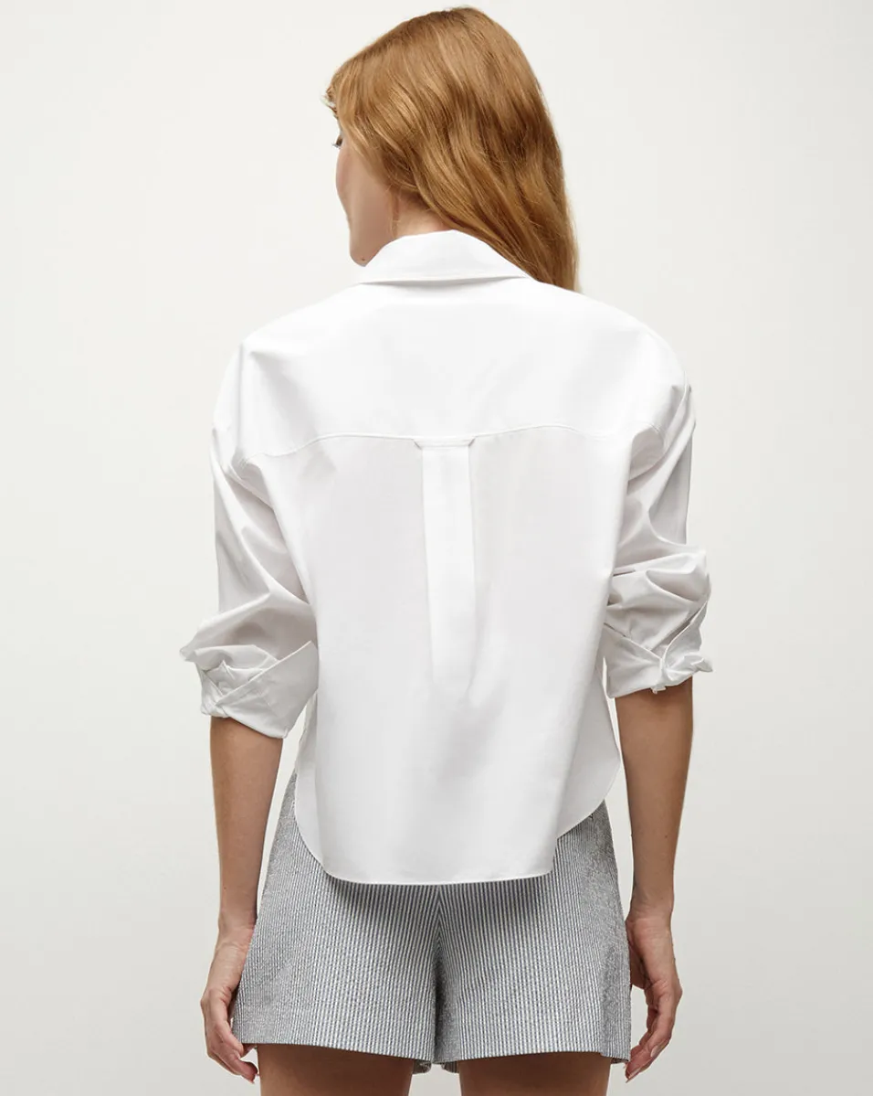 Khai Poplin Top in>Veronica Beard