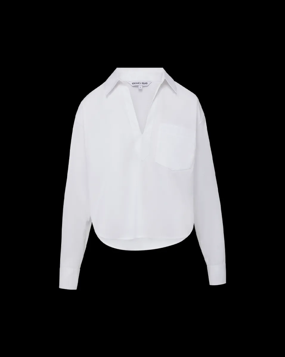 Khai Poplin Top in>Veronica Beard