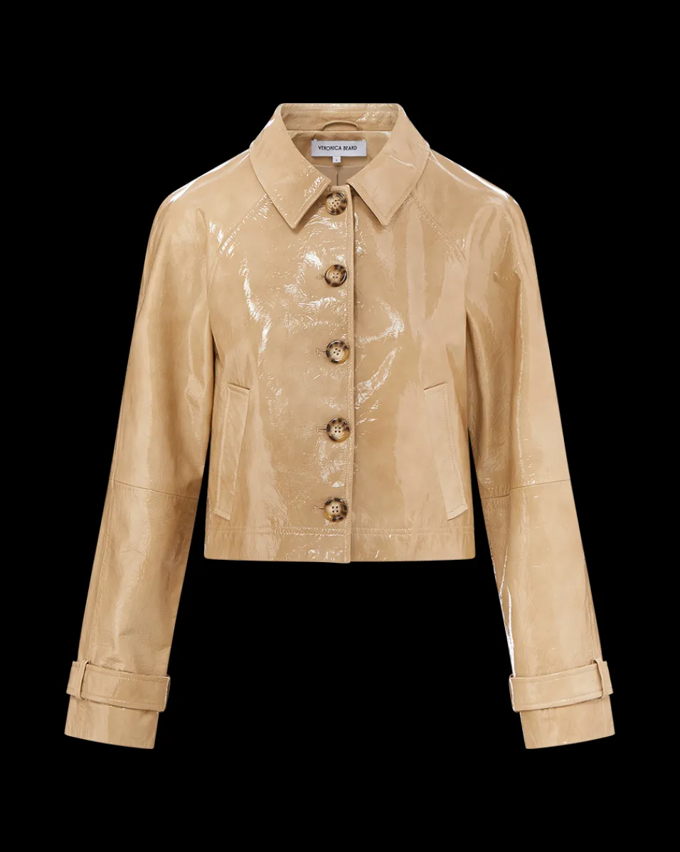 Kian Coated Leather Jacket in>Veronica Beard Best