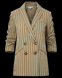 Kiernan Pinstripe Boyfriend Jacket><noscript><img width=