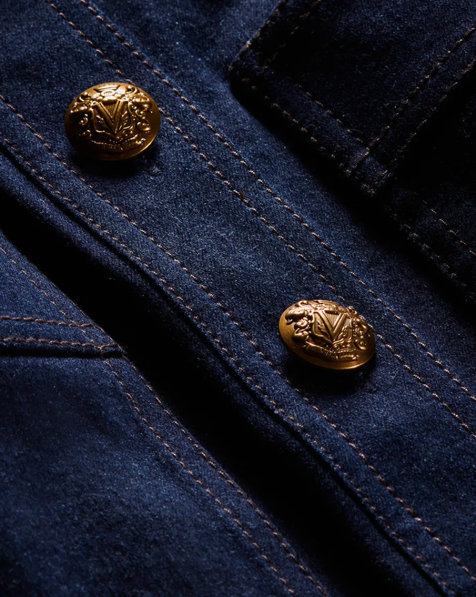 Koulis Mini Denim Dress in Dark Wash>Veronica Beard