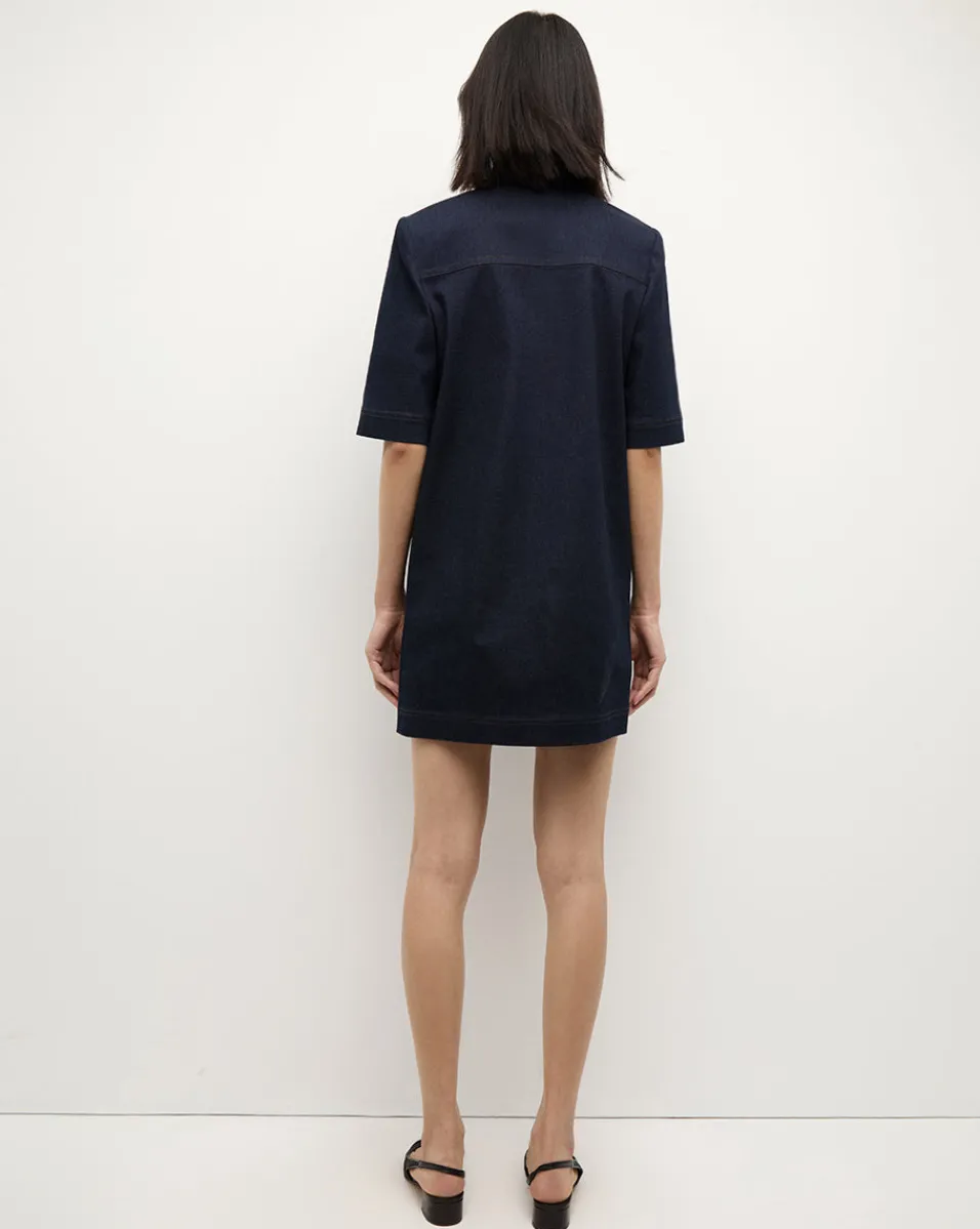Koulis Mini Denim Dress in Dark Wash>Veronica Beard