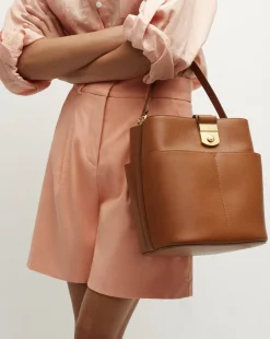 Large Crest Lock Bucket Bag in><noscript><img width=