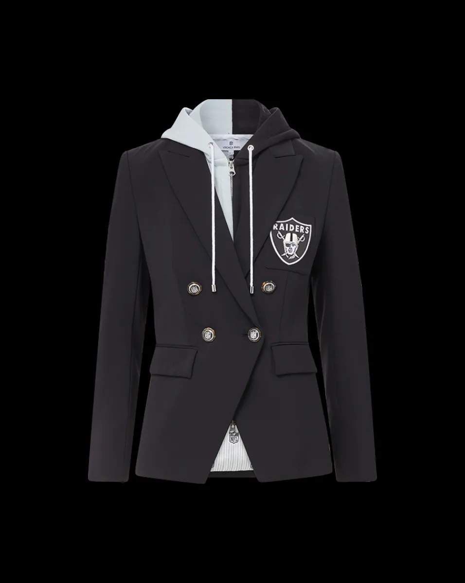 Las Vegas Raiders Dickey Jacket in Black/Silver>Veronica Beard Clearance