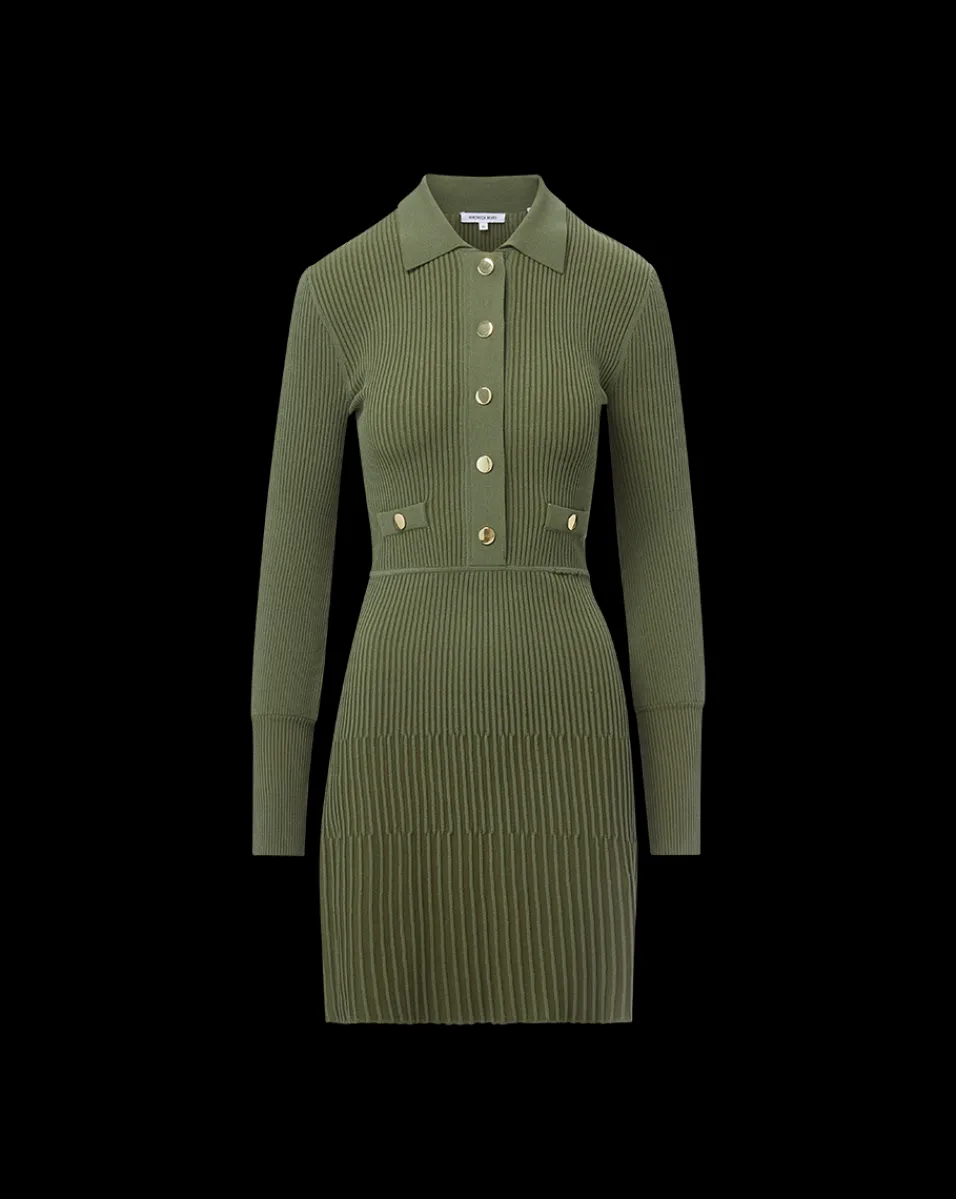 Lauper Sweater Dress in Stone Army>Veronica Beard