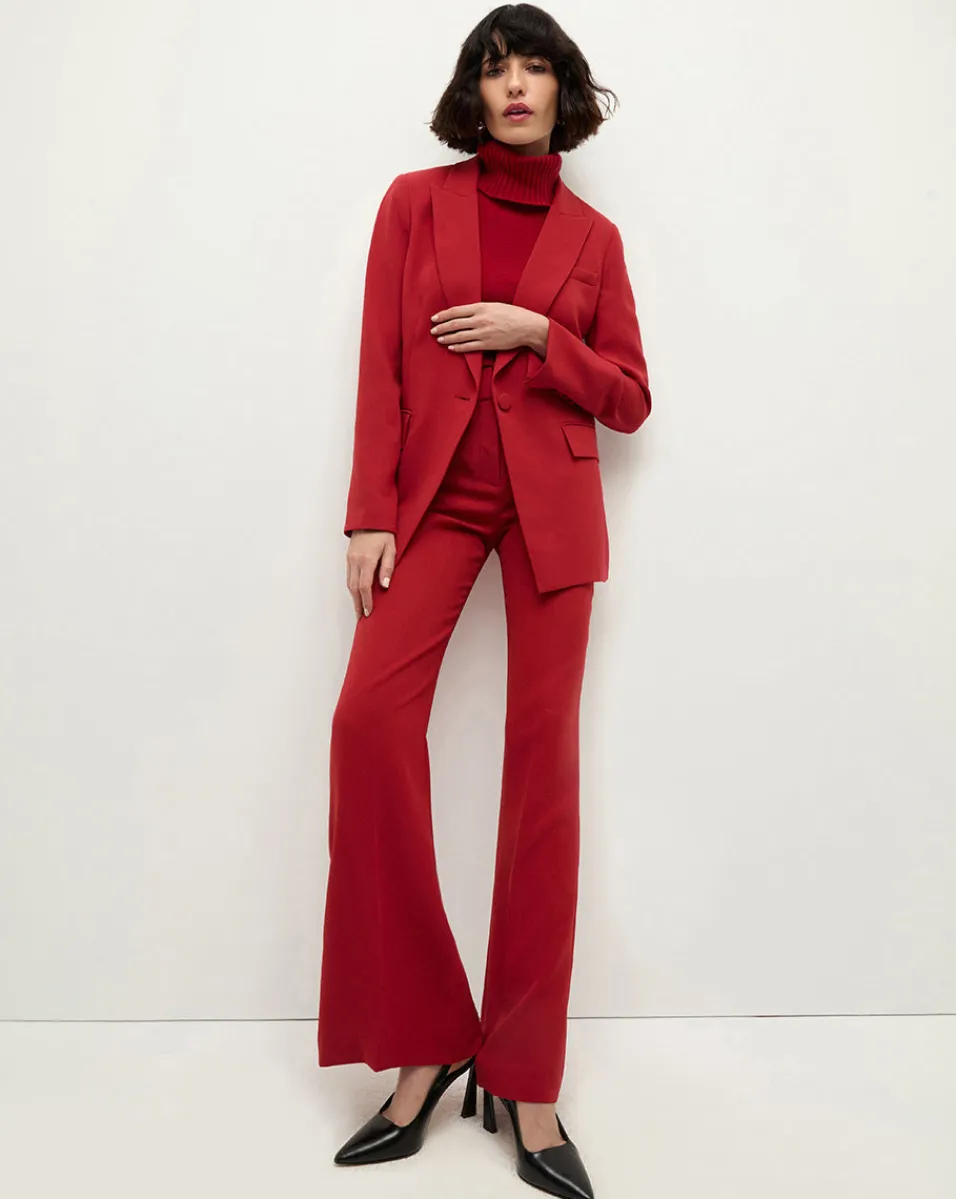 Lebone High Waist Flare Pant in Red>Veronica Beard Clearance