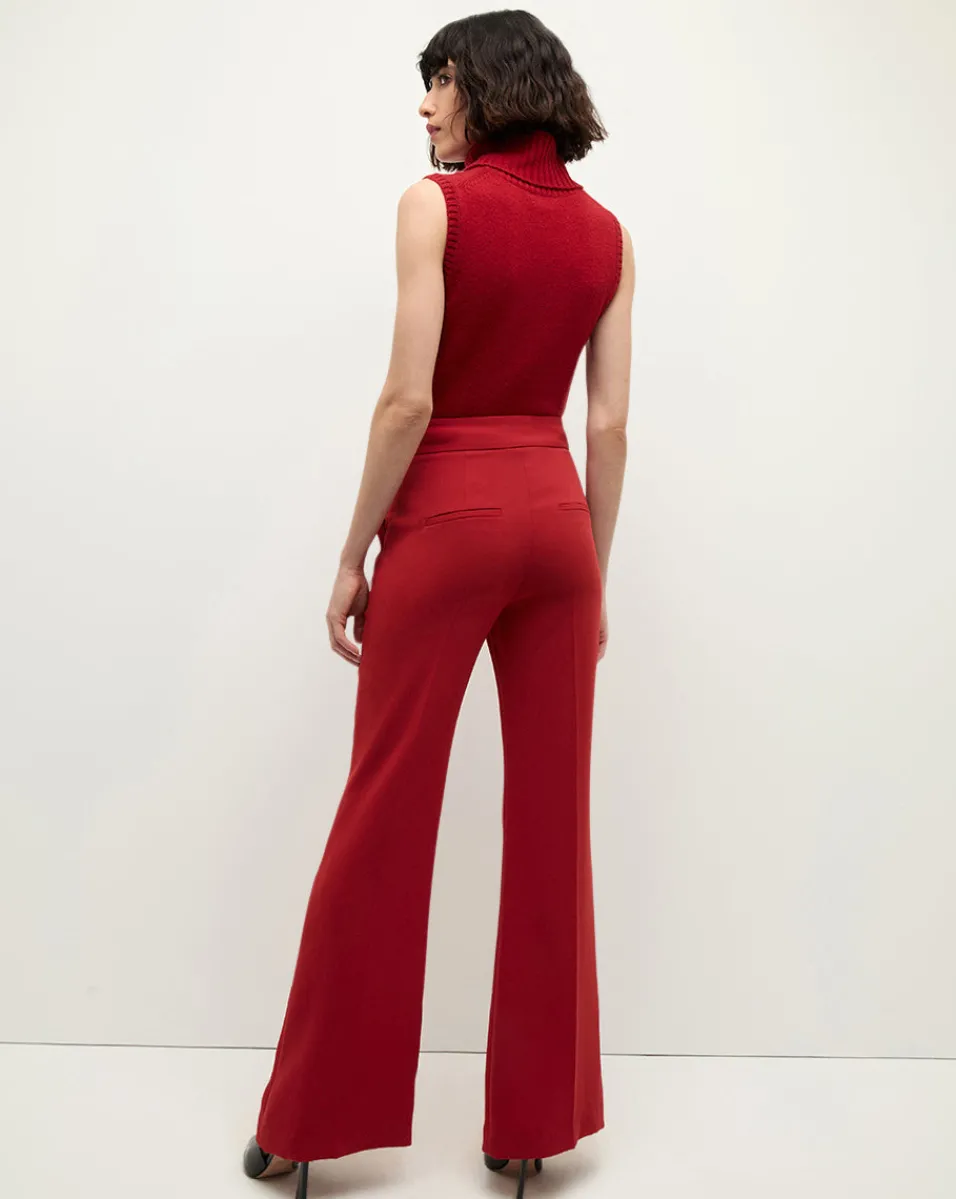 Lebone High Waist Flare Pant in Red>Veronica Beard Clearance