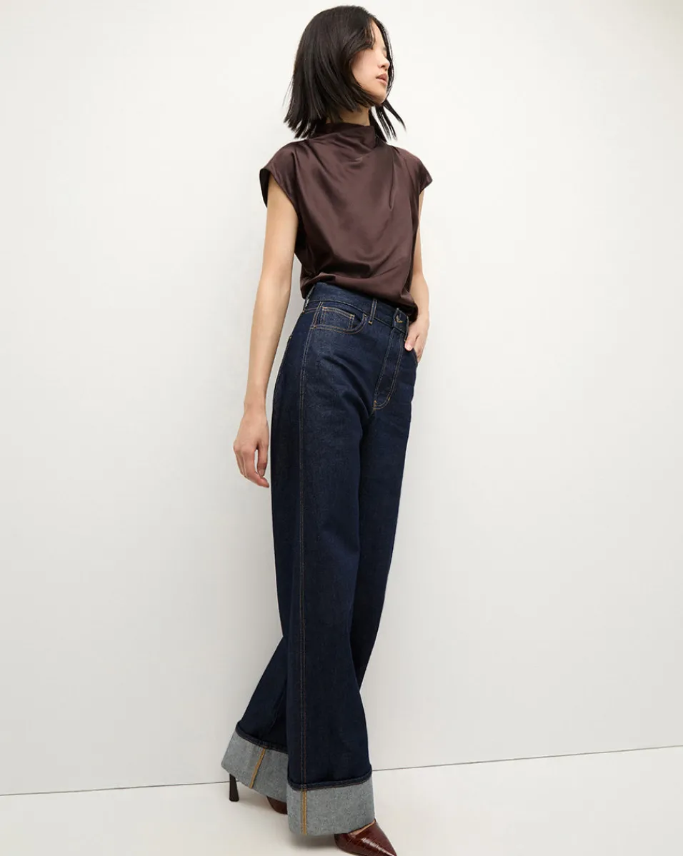 Leilany Silk Top in Dark Chocolate>Veronica Beard Clearance