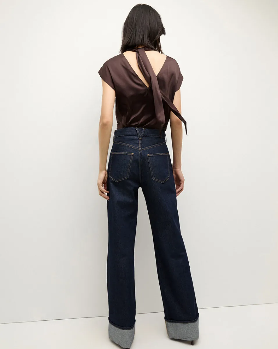 Leilany Silk Top in Dark Chocolate>Veronica Beard Clearance