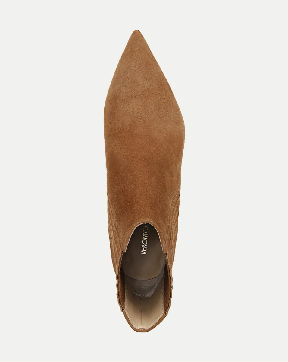 Lisa Mid-Heel Suede Bootie in>Veronica Beard Discount