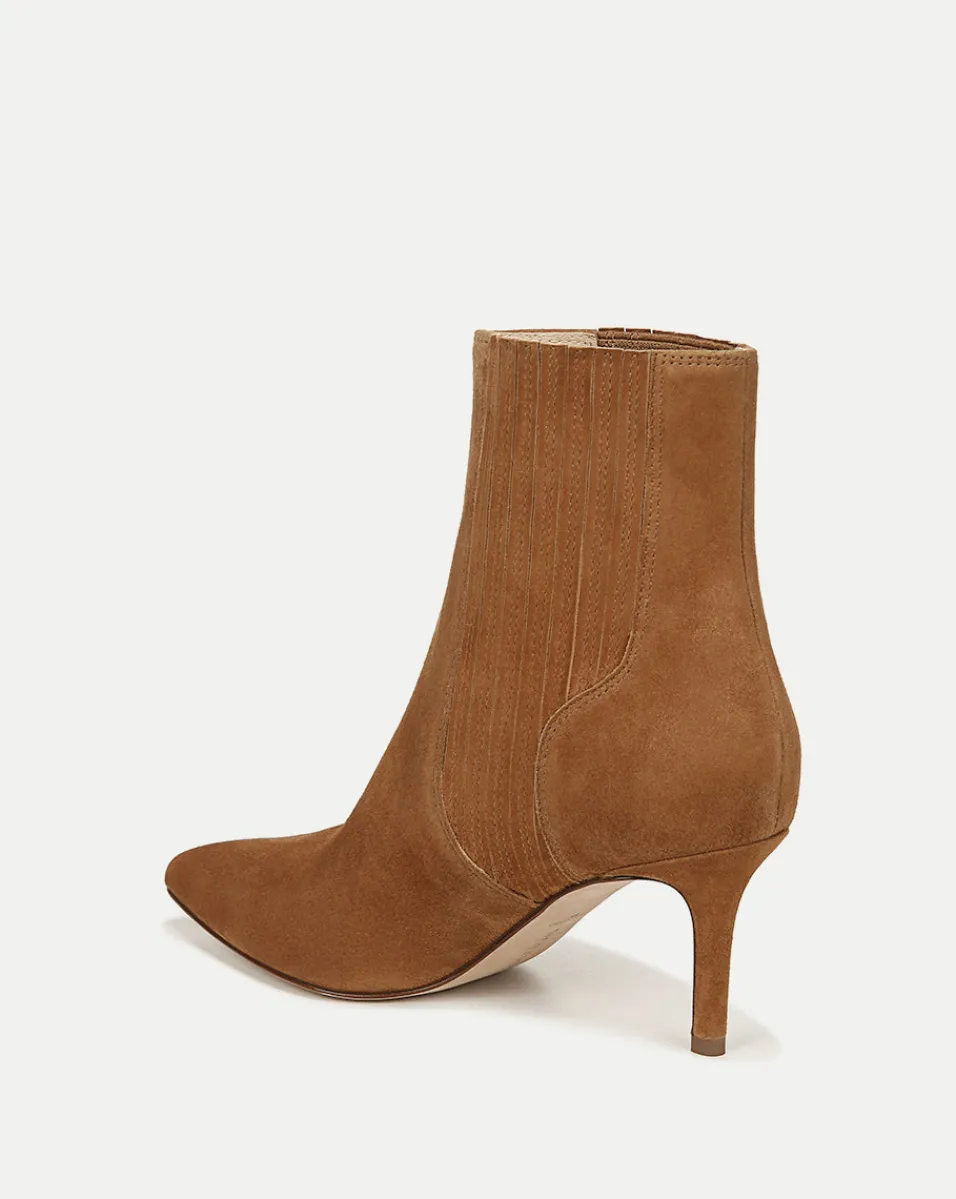 Lisa Mid-Heel Suede Bootie in>Veronica Beard Discount