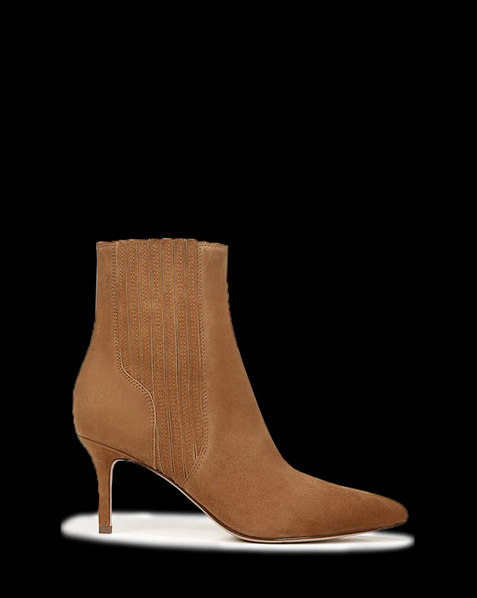 Lisa Mid-Heel Suede Bootie in>Veronica Beard Discount