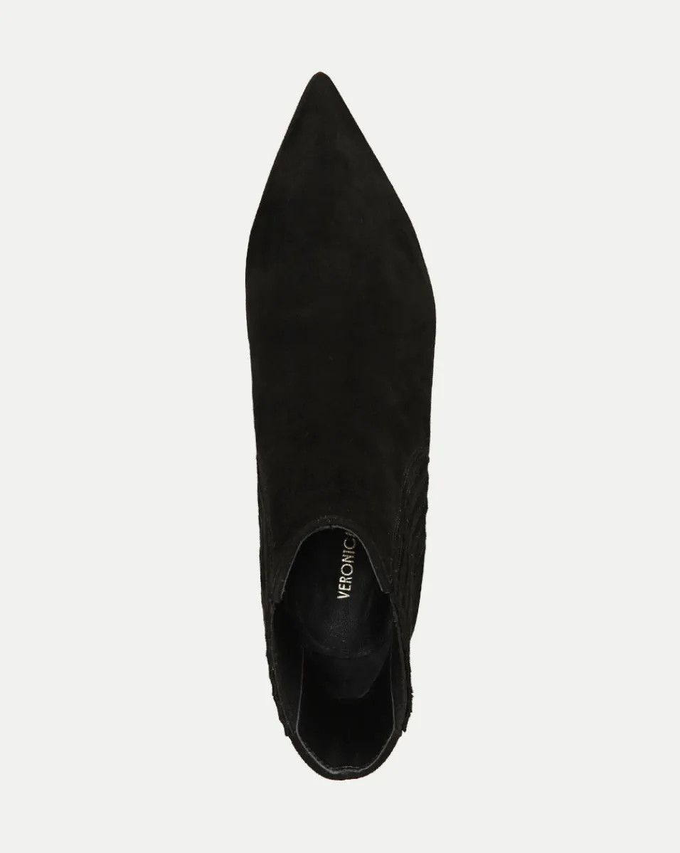 Lisa Mid-Heel Suede Bootie in>Veronica Beard Discount
