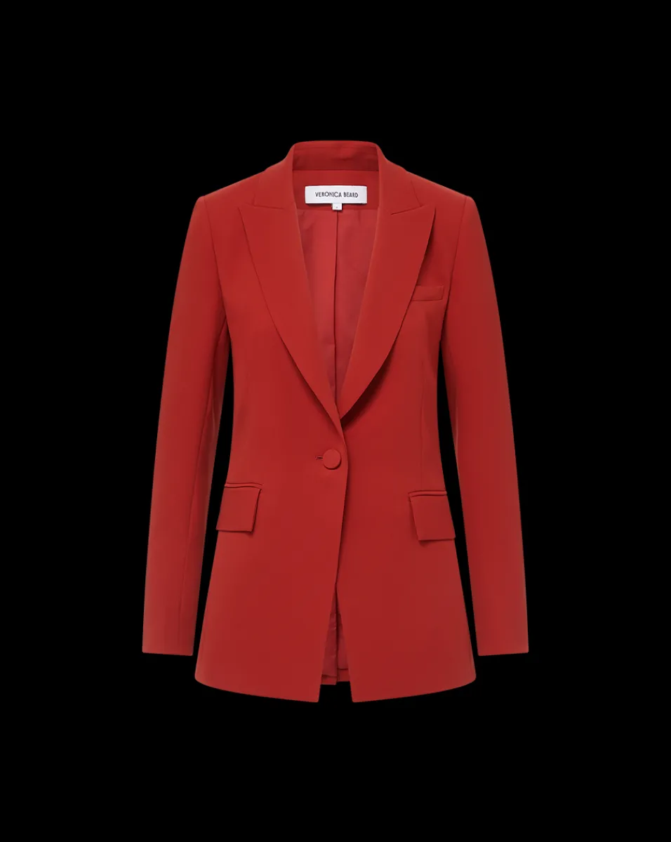 Long and Lean Dickey Jacket in Red>Veronica Beard Clearance