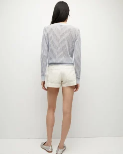 Magellen Linen-Blend Sweater in Light Blue><noscript><img width=